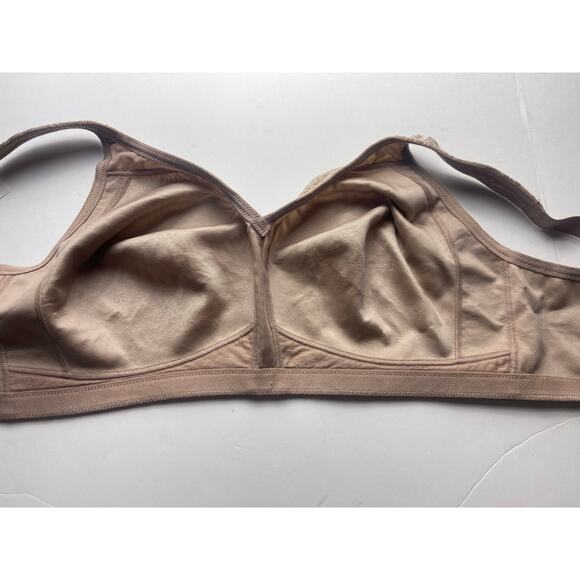 Deyllo Non Padded Wireless Bras Plus Size Full Coverage Minimizer Bra, Taupe 46D - Picture 7 of 8